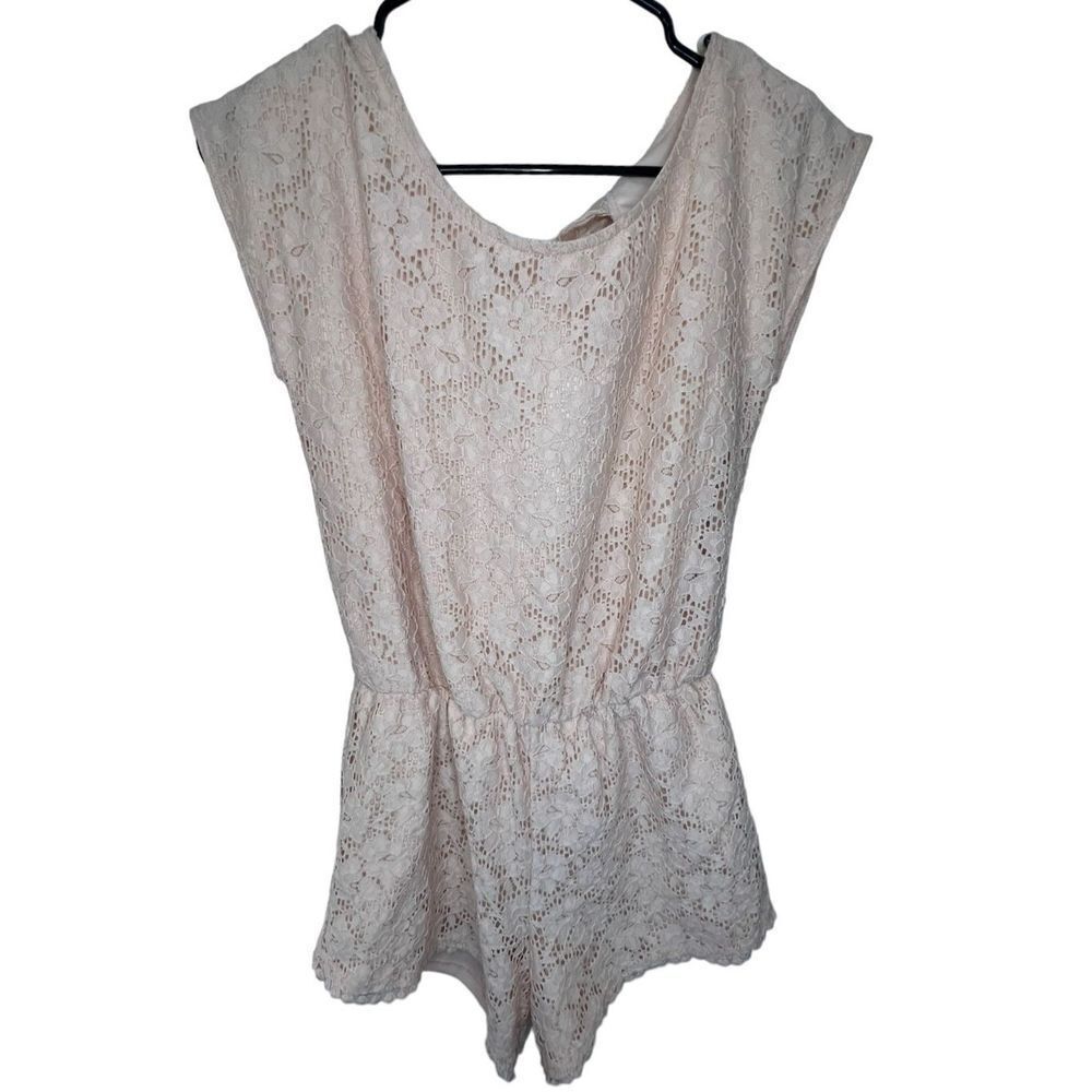 Mimi Chica Pink Lace Short Romper
